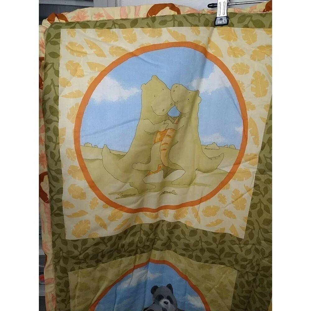 Zebra Jungle Pastel Baby Toddler Quilted Blanket 34.5